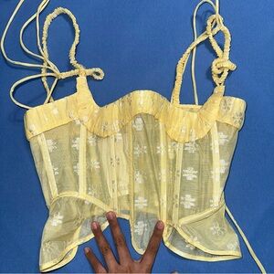 New Nodress Yellow Gathered Corset